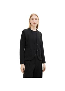 Tom Tailor, Unisex, Tom Tailor Sweatblazer &raquo;Fied&laquo; mit aufgesetzten Taschen und Struktur, deep schwarz, S (36), Blazer von Tom Tailor