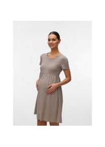 MAMALICIOUS, Unisex, Jerseykleid &raquo;MLMIA SS JRS ABK SKATER DRESS NOOS&laquo; Sommerkleid, moon rock, XL, N-Gr, Jerseykleid in Midil&auml;nge von MAMALICIOUS