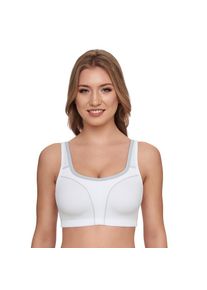 SuSa, Sport-BH &raquo;Move high&laquo; nahtlos vorgeformte Cups, Microfaser, elastisch, wei&szlig;, grau, 80, Cup E, Sport-BH