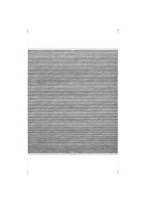 Gardinia, Gardinia Plissee &raquo;EASYFIX Lilly Green&laquo; blickdicht ohne Bohren verspannt mit Recyclingmaterial, grau, wei&szlig;, Obermaterial: 100% Polyester