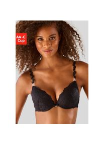 Vivance, Push-up-BH mit 3 extravaganten Tr&auml;gern zum Austauschen, sexy Dessous, schwarz, 70, Cup A, Push-up-BH