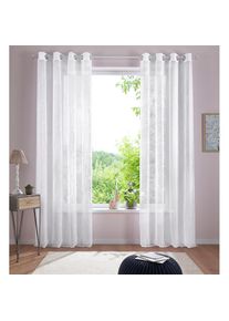 Home Affaire, Home Affaire Gardine &raquo;Adele&laquo; &Ouml;sen 1 Stk. tlg. transparent, mit floraler Stickerei, Voile, wei&szlig;, Voile, Polyester