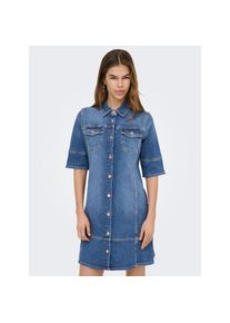 Only, Unisex, Only Jeanskleid &raquo;ONLKATERINA 2/4 SHORT DNM DRESS AKM&laquo; in A-Linien Form, medium blau denim, S, N-Gr, Kurzes Denim Kleid von Only
