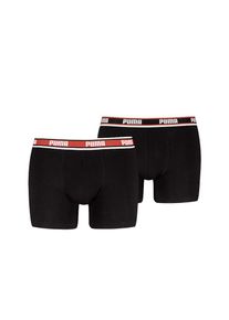 Puma, Herren, PUMA Boxer 2-Pack, mit Logobund, orange, schwarz, L, Enth&auml;lt Bio-Baumwolle