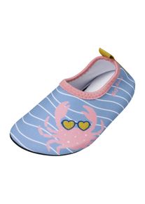 Playshoes Badeschuh 'Krebs' M&auml;dchen Gr&ouml;&szlig;e 22/23 taubenblau / senf / rosa