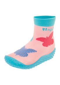 Playshoes Badeschuh 'Schmetterlinge' M&auml;dchen Gr&ouml;&szlig;e 24/25 blau / hellblau / rosa / himbeer