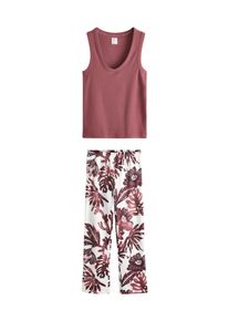 next Pyjama Damen Gr&ouml;&szlig;e 4XL burgunder / karminrot / wei&szlig; Winterkleid