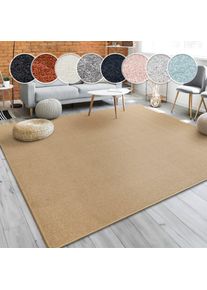 Paco Home, Teppich &raquo;Porto 890&laquo; rechteckig 13 mm H&ouml;he Kurzflor, Uni-Farben, ideal im Wohnzimmer & Schlafzimmer, goldfarben, Obermaterial: 100% 