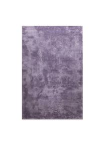 Homie Living, Teppich &raquo;Pisa&laquo; rund 25 mm H&ouml;he Hochflor, Microfaser, uni, weich, Shaggy, Wohnzimmer, Schlafzimmer, violett, Polyester, 25 mm
