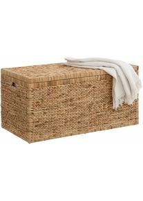 Home Affaire, Home Affaire Truhe innen mit Baumwolle bespannt, natur, Geflecht Wasserhyazinthe, B/H/T: 95 cm x 44 cm x 47 cm