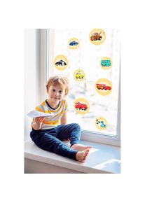 Komar, Fensterbild &raquo;Fenstersticker - Cars Ka-Chow Bubbles - Gr&ouml;sse 30 x 30 cm, 2 Bogen&laquo;, bunt, Materialmix