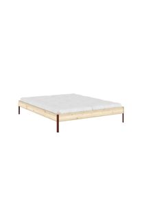 Karup Design, Bettgestell &raquo;CORE BED Bodenbett, Holzrahmen, Futonbett, Jugendbett, Holzbett&laquo; Massivholzbett mit Lattenrost, Kiefer massiv, Doppelbett 