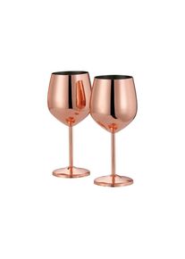 Ackerman Weinglas &raquo;Oak & Steel 500 ml, 2 St&uuml;ck&laquo;, rosegoldfarben, Edelstahl, 21 cm