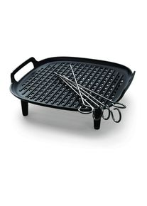 Philips, Grillrost &raquo;HD9946/00&laquo;, schwarz, silberfarben, B/H/L: 21,5 cm x 8 cm x 21,5 cm