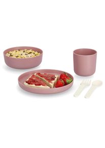 zeller Present, Kindergeschirr-Set (je 1 Teller, Sch&uuml;ssel, Tasse, Gabel, L&ouml;ffel), ros&eacute;, 5 Stk.