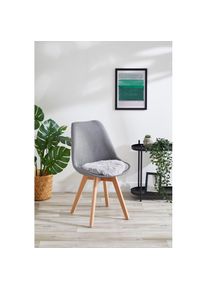 Goodproduct, GOODproduct Sitzkissen &raquo;Alpa, 4er Set&laquo; Sitzauflage, Kunstfell, rund, &Oslash; 34 cm, einfarbig, sehr weich, waschbar, silber, unifarben, 