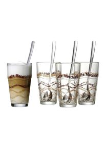 Ritzenhoff & Breker Ritzenhoff & Breker, Latte-Macchiato-Glas &raquo;Sana 370 ml, 4 St&uuml;ck&laquo;, silberfarben, transparent, Edelstahl, Glas