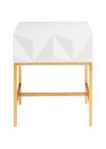 LEONIQUE, Beistelltisch &raquo;Minfi, TOPSELLER!, OTTOs Choice&laquo; Schublade mit 3D-Front, auch als Nachttisch geeignet, Breite 50 cm, wei&szlig;, B/H/T: 50 cm x 58 