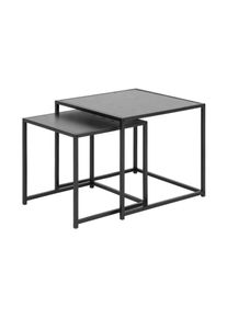 AC Design, AC Design Beistelltisch &raquo;Seaford 2 St&uuml;ck Schwarz&laquo;, schwarz, B/H/T: 50 cm x 45 cm x 50 cm