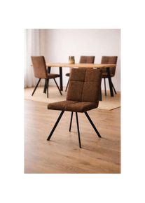 Home Affaire, Home Affaire Esszimmerstuhl &raquo;Mia Essstuhl, Wohnstuhl, Polsterstuhl, 4-Fussstuhl&laquo; (Set) 2 Stk.mit schwarz pulverbeschichteten 