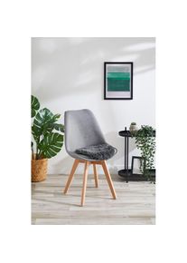 Goodproduct, GOODproduct Sitzkissen &raquo;Alpa, 4er Set&laquo; Sitzauflage, Kunstfell, rund, &Oslash; 34 cm, einfarbig, sehr weich, waschbar, anthrazit, unifarben, 