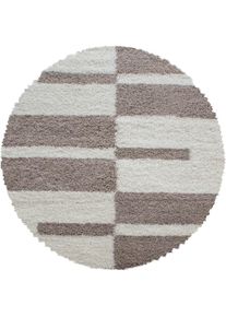 Ayyildiz Teppiche, Hochflor-Teppich &raquo;Gala Shaggy 2505&laquo; rund 30 mm H&ouml;he Wohnzimmer, beige, Kunstfaser, 30 mm