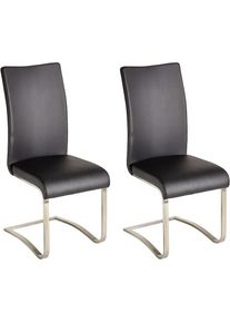 MCA furniture, MCA furniture Freischwinger &raquo;Arco&laquo; (Set) 4 Stk.2er-, 4er-, 6er-Set, Stuhl belastbar bis 130 Kg, schwarrz, edelstahl geb&uuml;rstet, 