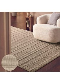 Ted Baker, Wollteppich &raquo;Parker&laquo; rechteckig 7 mm H&ouml;he Wolle, Natur, Handgewebt, Wohnzimmer, Schlafzimmer, Boho, Skandi, beige, Wolle, 7 mm