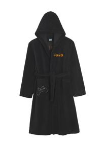 Cool Club Bademantel Jungen Gr&ouml;&szlig;e 134/140 hellorange / schwarz / offwhite