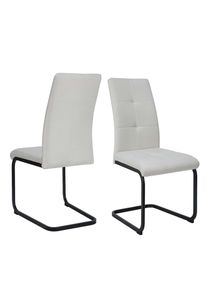 Goodproduct, GOODproduct Esszimmerstuhl &raquo;Calgoty&laquo; () 2 Stk.Freischwinger, gepolsterte R&uuml;ckenlehne und Sitzfl&auml;che, Sitzh&ouml;he 48 cm, creme, schwarz, 
