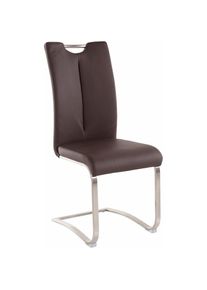 MCA furniture, MCA furniture Freischwinger &raquo;Artos, TOPSELLER!&laquo; (Set) 2 Stk.Stuhl bis 140 Kg belastbar, braun, edelstahl, B/H/T: 45 cm x 102 cm x 58 cm