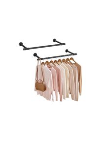 Songmics, Songmics Wandgarderobe &raquo;2 St&uuml;ck 84 cm x 7 cm&laquo; 2 Stk. tlg., schwarz, Metall, Stahl, B/H/T: 84 cm x 7 cm x 30 cm