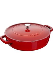 Staub, Staub Br&auml;ter &raquo;Chistera 28 cm, 3,7 l&laquo;, kirschrot, 3,7 l + &Oslash; 28 cm + H&ouml;he 9,5 cm
