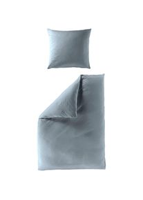 Bierbaum, Bierbaum Bettw&auml;sche &raquo;Elegant uni&laquo; 2 Stk. Mako-Satin, 100 % Baumwolle, Uni, pflegeleicht, jeans, Mako-Satin, Obermaterial: 100% Baumwolle, 1 