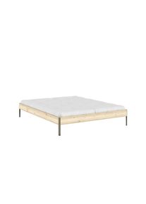 Karup Design, Bettgestell &raquo;CORE BED Bodenbett, Holzrahmen, Futonbett, Jugendbett, Holzbett&laquo; Massivholzbett mit Lattenrost, Kiefer massiv, Doppelbett 