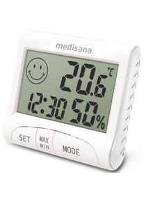 Medisana, Innenwetterstation &raquo;HG 100&laquo; () Innenwetterstation mit Anzeige von Luftfeuchtigkeit und Raumtemperatur, wei&szlig;, Einheitsgr&ouml;&szlig;e, 