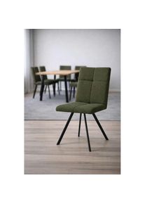 Home Affaire, Home Affaire Esszimmerstuhl &raquo;Mia Essstuhl, Wohnstuhl, Polsterstuhl, 4-Fussstuhl&laquo; (Set) 2 Stk.mit schwarz pulverbeschichteten 