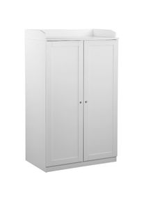 Goodproduct, GOODproduct Sekret&auml;r &raquo;Aalborg&laquo; PC-Schrank im Landhaus-Stil, Tastaturauszug, Stauraum, 80x134,5 cm, wei&szlig;, B/H/T: 77 cm x 134,5 cm x 45 cm