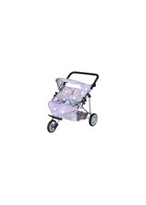 KNORRTOYS, Puppen-Zwillingsbuggy &raquo;Star Grey&laquo;, grau, pink, Einheitsgr&ouml;&szlig;e, Puppen-Zwillingsbuggy