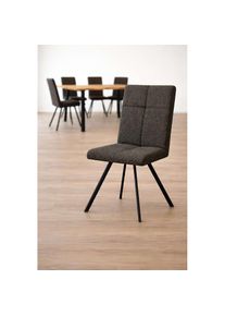 Home Affaire, Home Affaire Esszimmerstuhl &raquo;Mia Essstuhl, Wohnstuhl, Polsterstuhl, 4-Fussstuhl&laquo; (Set) 2 Stk.mit schwarz pulverbeschichteten 