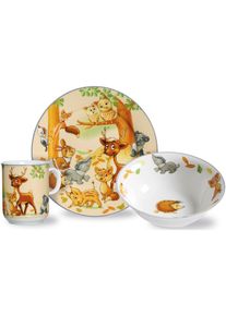 Ritzenhoff & Breker Ritzenhoff & Breker, Kindergeschirr-Set &raquo;Waldtiere&laquo; in dekorativer Geschenkverpackung, bunt, Porzellan, 3 Stk.