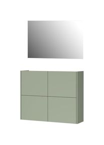 Germania, Germania Garderoben-Set &raquo;GW-Binetto&laquo; 2 Stk. tlg., taupegr&uuml;n, navarra, eiche, nachbildung, Glas, Holzwerkstoff, B/H/T: 97 cm cm x 200 cm cm x