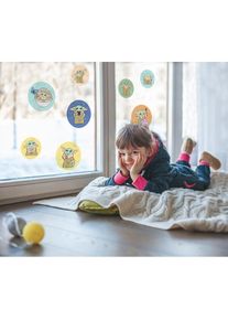 Komar, Fensterdekoration &raquo;Fenstersticker - Grogu - Padawan Bubbles - Gr&ouml;sse 30 x 30 cm, 2 Bogen&laquo;, bunt, Materialmix