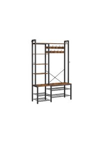 VASAGLE, VASAGLE Garderoben-Set &raquo;und Ablage 120 cm x 190 cm&laquo;, braun, Metall, B/H/T: 120 cm cm x 190 cm cm x 40 cm cm