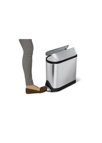 simplehuman, simplehuman M&uuml;lleimer 1 Beh&auml;lter, silberfarben, Edelstahl, B/H/T: 39,7 cm x 34,7 cm x 19,8 cm