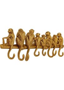 KARE Design, Garderobenleiste &raquo;Garderobenleiste Monkey 8 Haken&laquo;, gold, B/H/T: 70 cm x 22 cm x 6 cm
