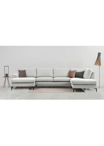 Goodproduct, GOODproduct Wohnlandschaft &raquo;Henry, U-Form, Breite 363 cm&laquo; mit Metallbeinen, Wellenunterfederung, wasserabweisender Stoff, cream, 100% PES