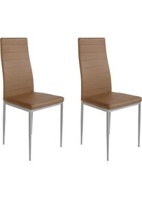 Home Affaire, Home Affaire Esszimmerstuhl &raquo;Pluto&laquo; (Set) 2 Stk.Bezug in Kunstleder, cappuccino, grau, Kunstleder, B/H/T: 41 cm x 99 cm x 46 cm