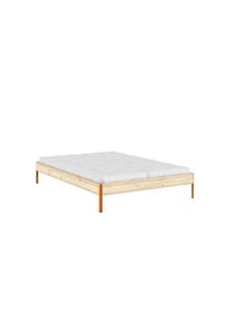 Karup Design, Bettgestell &raquo;CORE BED Bodenbett, Holzrahmen, Futonbett, Jugendbett, Holzbett&laquo; Massivholzbett mit Lattenrost, Kiefer massiv, Doppelbett 