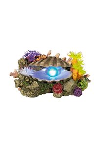 Nobby, Aquariendeko &raquo;Muschel mit Pflanzen LED&laquo;, mehrfarbig, Kunststoff, B/H/T: 14,7 cm x 10,7 cm x 21,3 cm